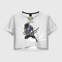 Футболка 3D укороченная женская Yasuo Meme, цвет: 3D-принт