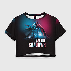 Футболка 3D укороченная женская I am the shadows, цвет: 3D-принт