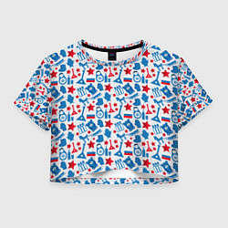 Футболка 3D укороченная женская Русский Символизм, цвет: 3D-принт