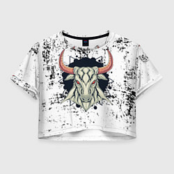 Футболка 3D укороченная женская Bull!, цвет: 3D-принт