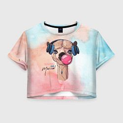 Футболка 3D укороченная женская Young musical, цвет: 3D-принт