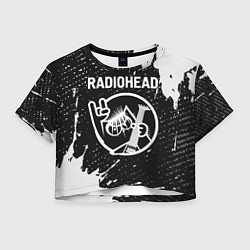 Футболка 3D укороченная женская Radiohead КОТ Краска, цвет: 3D-принт