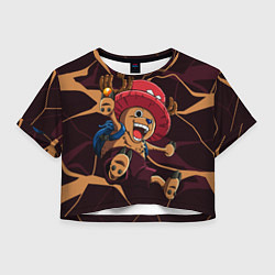 Футболка 3D укороченная женская Тони Тони Чоппер в прыжке, цвет: 3D-принт