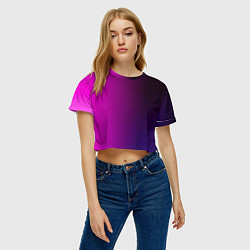 Футболка 3D укороченная женская VIOLET gradient, цвет: 3D-принт — фото 2