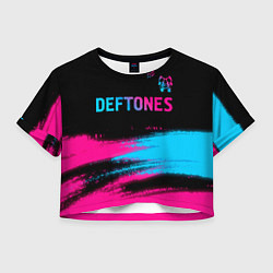 Футболка 3D укороченная женская Deftones Neon Gradient, цвет: 3D-принт