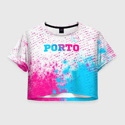Футболка 3D укороченная женская Porto Neon Gradient, цвет: 3D-принт