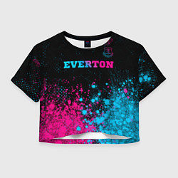 Футболка 3D укороченная женская Everton - neon gradient, цвет: 3D-принт