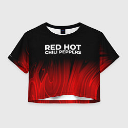 Футболка 3D укороченная женская Red Hot Chili Peppers red plasma, цвет: 3D-принт