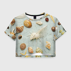 Женский топ Океанские ракушки и морские звёзды на песке