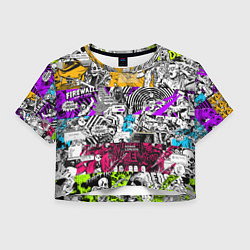 Футболка 3D укороченная женская Граффити Watch Dogs 2, цвет: 3D-принт