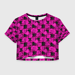 Женский топ Black and pink hearts pattern on checkered