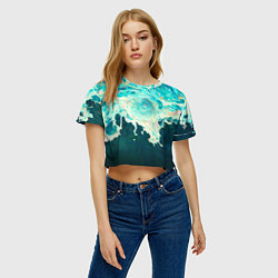 Футболка 3D укороченная женская Поток воды, цвет: 3D-принт — фото 2