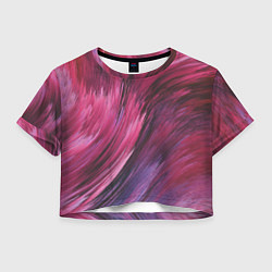 Футболка 3D укороченная женская Текстура буря красок, цвет: 3D-принт