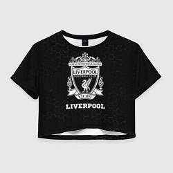 Футболка 3D укороченная женская Liverpool sport на темном фоне, цвет: 3D-принт