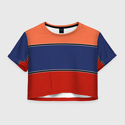 Женский топ Combined pattern striped orange red blue