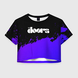 Футболка 3D укороченная женская The Doors purple grunge, цвет: 3D-принт