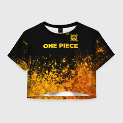 Женский топ One Piece - gold gradient: символ сверху