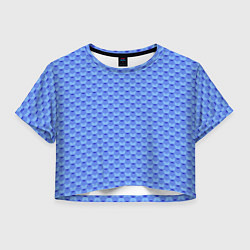 Футболка 3D укороченная женская Синий геометрический узор текстура, цвет: 3D-принт
