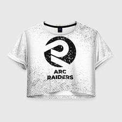 Футболка 3D укороченная женская ARC Raiders с потертостями на светлом фоне, цвет: 3D-принт
