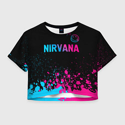 Женский топ Nirvana - neon gradient: символ сверху