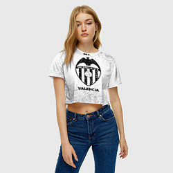 Футболка 3D укороченная женская Valencia с потертостями на светлом фоне, цвет: 3D-принт — фото 2