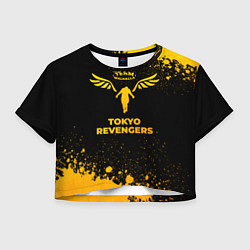 Футболка 3D укороченная женская Tokyo Revengers - gold gradient, цвет: 3D-принт