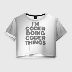 Женский топ Im doing coder things: на светлом