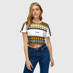 Футболка 3D укороченная женская Как кофта из девяностых FIRM, цвет: 3D-принт — фото 2