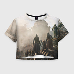 Футболка 3D укороченная женская Революция ассасинов, цвет: 3D-принт