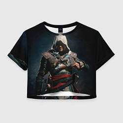 Футболка 3D укороченная женская Assassins Creed 4, цвет: 3D-принт