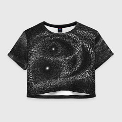 Футболка 3D укороченная женская Переплетающиеся черви, цвет: 3D-принт