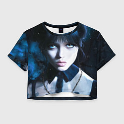 Футболка 3D укороченная женская Уэнсдэй: дочь Аддамсов, цвет: 3D-принт