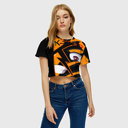 Футболка 3D укороченная женская K-pop с буквой К молния, цвет: 3D-принт — фото 2