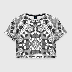 Женский топ Бело-серый этнический узор