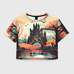 Футболка 3D укороченная женская Autumn Castle - Huf&Sya, цвет: 3D-принт