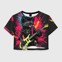 Женский топ Rocker Cat on a dark background - C-Cats collectio