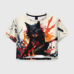 Женский топ Black rocker cat on a light background - C-Cats co