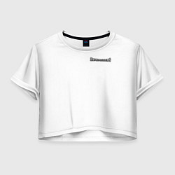 Футболка 3D укороченная женская Черепок сноуборд, цвет: 3D-принт