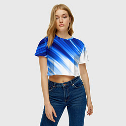 Футболка 3D укороченная женская Blue Breeze, цвет: 3D-принт — фото 2