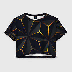 Футболка 3D укороченная женская Hexagon Line Smart, цвет: 3D-принт