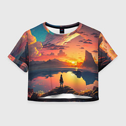 Футболка 3D укороченная женская Я не нарушаю правила, я живу по своим, цвет: 3D-принт