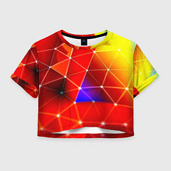 Футболка 3D укороченная женская Digital triangle abstract, цвет: 3D-принт