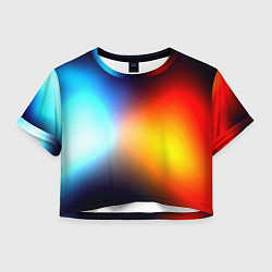Футболка 3D укороченная женская Горячий красный градиент, цвет: 3D-принт