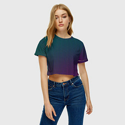 Футболка 3D укороченная женская Multicolored texture, цвет: 3D-принт — фото 2