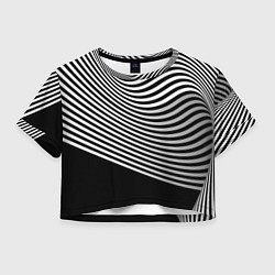 Футболка 3D укороченная женская Trendy raster pattern, цвет: 3D-принт