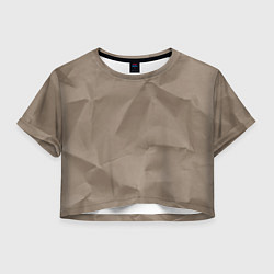 Футболка 3D укороченная женская Мятый, цвет: 3D-принт