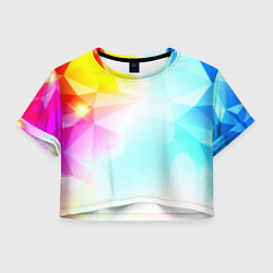 Футболка 3D укороченная женская Gradient colors geometry, цвет: 3D-принт