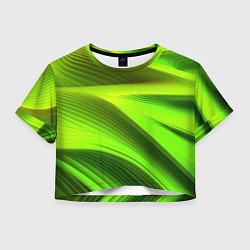 Футболка 3D укороченная женская Светлый зеленый абстрактный фон, цвет: 3D-принт