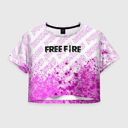 Футболка 3D укороченная женская Free Fire pro gaming: символ сверху, цвет: 3D-принт