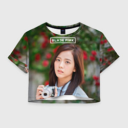 Футболка 3D укороченная женская Blackpink Jisoo, цвет: 3D-принт